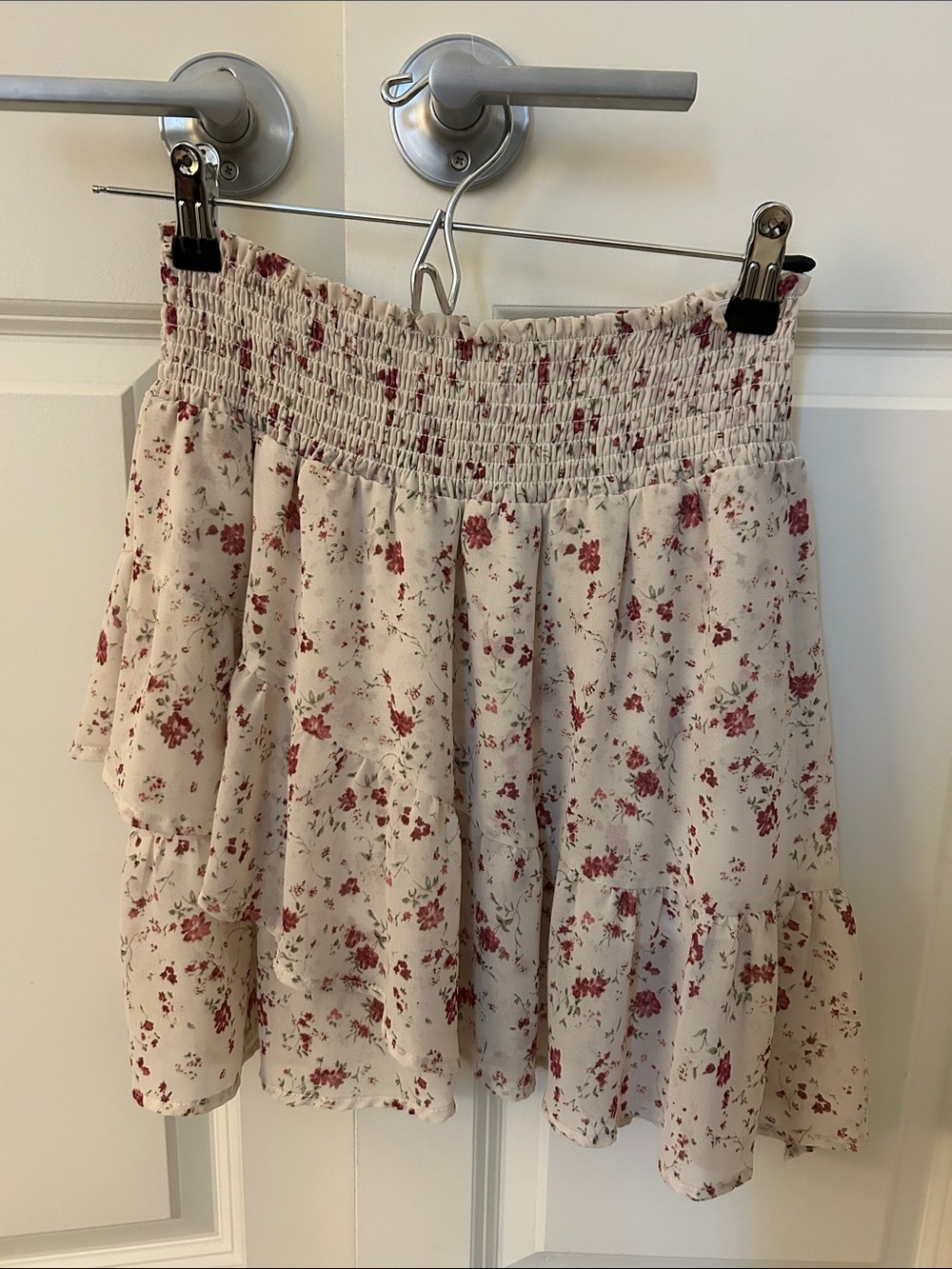 Altar'd State Cream Skirt with Dusty Rose Floral